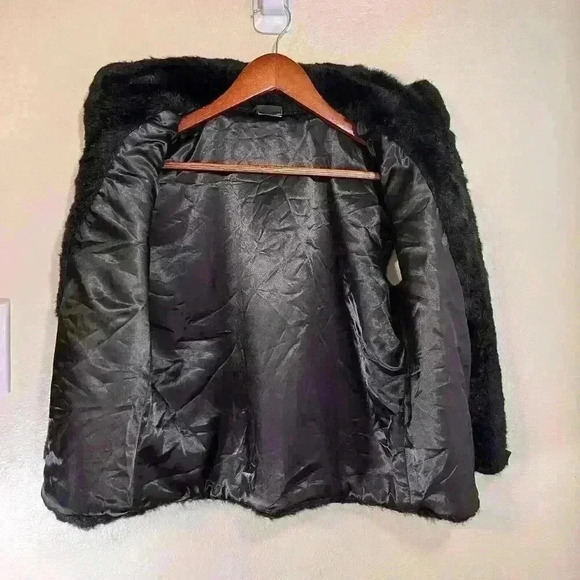 Vtg 90’s Cejon Women’s Faux Fur Cropped Vest Sleeveless  Zip Black Size Medium - Picture 3 of 5